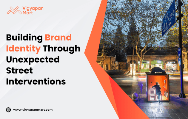 Street scene at dusk with a glowing phone booth marked "DILIPOK." Text reads, "Building Brand Identity Through Unexpected Street Interventions."